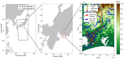 Investigation of compound occurrence of storm surge and river flood in Mikawa Bay, Japan, using typhoon track ensemble experiments